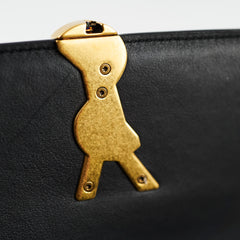 Saint Laurent Solferino Small Suede/Patent Black