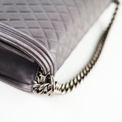 Chanel Large Boy Lambskin Grey