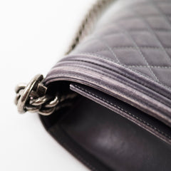 Chanel Large Boy Lambskin Grey