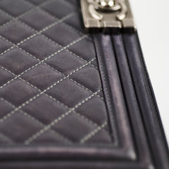 Chanel Large Boy Lambskin Grey
