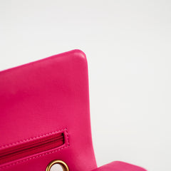 Chanel Medium/Large Classic Flap Chevron Lambskin Fuchsia Pink
