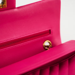 Chanel Medium/Large Classic Flap Chevron Lambskin Fuchsia Pink