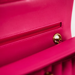 Chanel Medium/Large Classic Flap Chevron Lambskin Fuchsia Pink