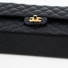 Chanel Medium/Large Caviar Double Classic Flap Black 2021 Microchipped