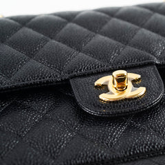 Chanel Medium/Large Caviar Double Classic Flap Black 2021 Microchipped