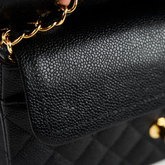Chanel Medium/Large Caviar Double Classic Flap Black 2021 Microchipped