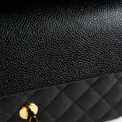 Chanel Medium/Large Caviar Double Classic Flap Black 2021 Microchipped
