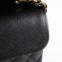 Chanel Medium/Large Caviar Double Classic Flap Black 2021 Microchipped
