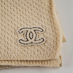 Chanel Cream Scarf 100% Cashmere