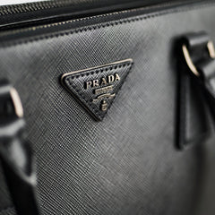 Prada Large Galleria Bag Black Saffiano, Black Hardware