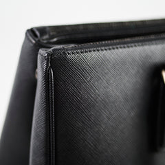 Prada Large Galleria Bag Black Saffiano, Black Hardware