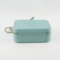 Chanel CC Filigree Vanity Tiffany Blue Caviar
