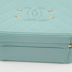 Chanel CC Filigree Vanity Tiffany Blue Caviar
