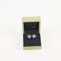 Van Cleef & Arpels Vintage Alhambra Guilloche Earrings WG