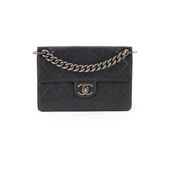 Chanel Retro Flap Messenger Bag Caviar Black