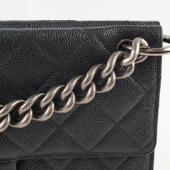 Chanel Retro Flap Messenger Bag Caviar Black