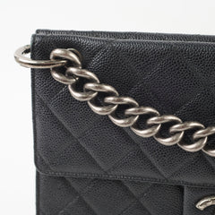 Chanel Retro Flap Messenger Bag Caviar Black