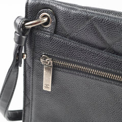 Chanel Retro Flap Messenger Bag Caviar Black