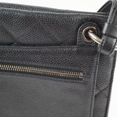 Chanel Retro Flap Messenger Bag Caviar Black