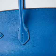 Hermes Birkin 35 Epsom Blue - Square P Stamp