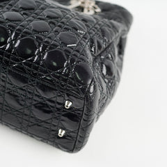 Dior Large Cannage Tote Patent Black