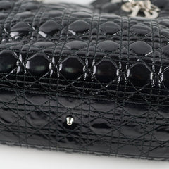 Dior Large Cannage Tote Patent Black