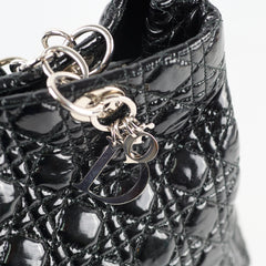 Dior Large Cannage Tote Patent Black