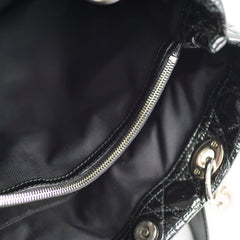 Dior Large Cannage Tote Patent Black
