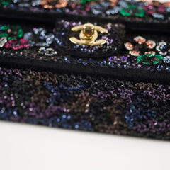 Chanel 23K Floral Sequins Mini Rectangular Black (Microchipped)