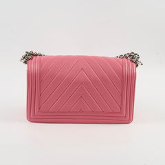 Chanel Old Medium Chevron Boy Lambskin Pink