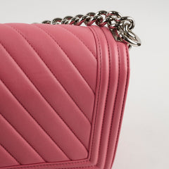 Chanel Old Medium Chevron Boy Lambskin Pink