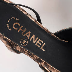 Chanel Slingback Heels Copper/Bronze - Size 35
