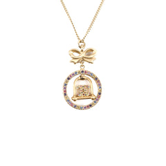 Chanel Bow & Bell Crystal Necklace Costume Jewellery