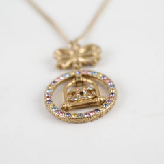 Chanel Bow & Bell Crystal Necklace Costume Jewellery