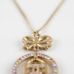 Chanel Bow & Bell Crystal Necklace Costume Jewellery