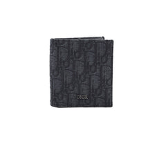 Christian Dior Oblique Canvas Tri-Fold Wallet Black
