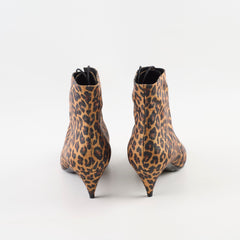 Saint Laurent Lace Up Leopard Boot Size 39