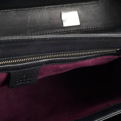 Gucci Snakeskin Large Top Handle Bag Black