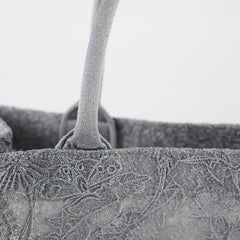 Christian Dior Medium Lace Embroidered Book Tote Grey