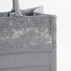 Christian Dior Medium Lace Embroidered Book Tote Grey
