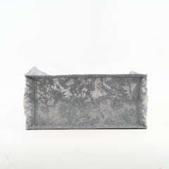 Christian Dior Medium Lace Embroidered Book Tote Grey