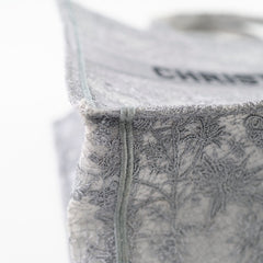 Christian Dior Medium Lace Embroidered Book Tote Grey