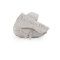 Christina Dior x Daniel Arsham Men's Newspaper Print Saddle Bag White