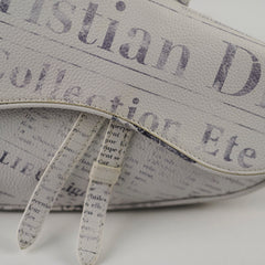 Christina Dior x Daniel Arsham Men's Newspaper Print Saddle Bag White
