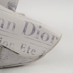 Christina Dior x Daniel Arsham Men's Newspaper Print Saddle Bag White