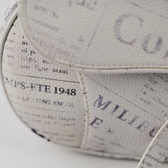 Christina Dior x Daniel Arsham Men's Newspaper Print Saddle Bag White