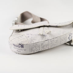 Christina Dior x Daniel Arsham Men's Newspaper Print Saddle Bag White