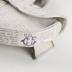 Christina Dior x Daniel Arsham Men's Newspaper Print Saddle Bag White