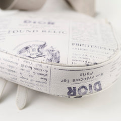 Christina Dior x Daniel Arsham Men's Newspaper Print Saddle Bag White