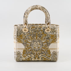 Dior Medium D-Lite Bag Latte Broderie Autour De Monde